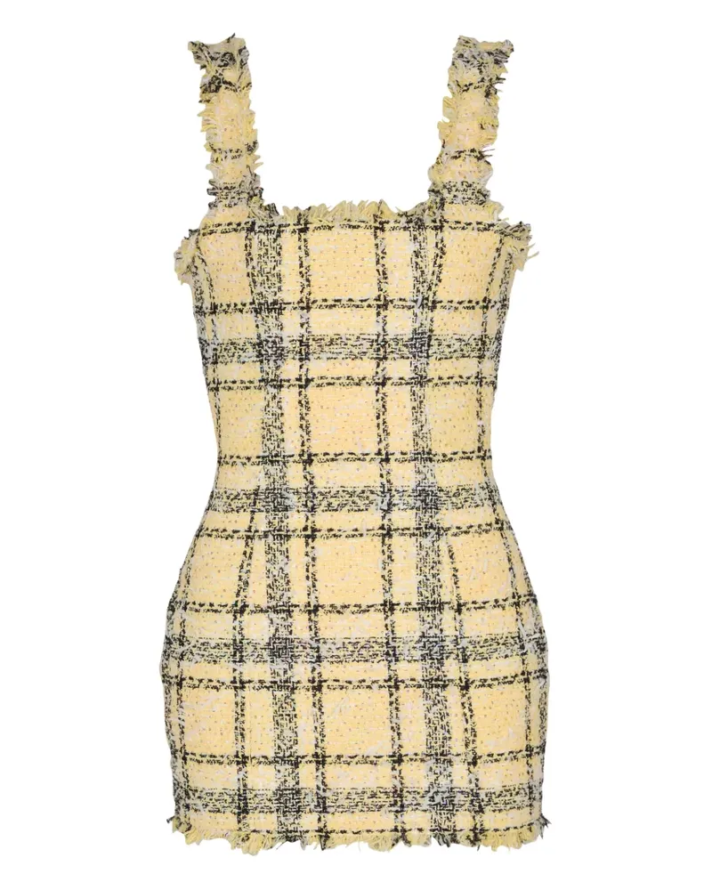 Balmain Minikleid aus Tweed - Gelb Gelb