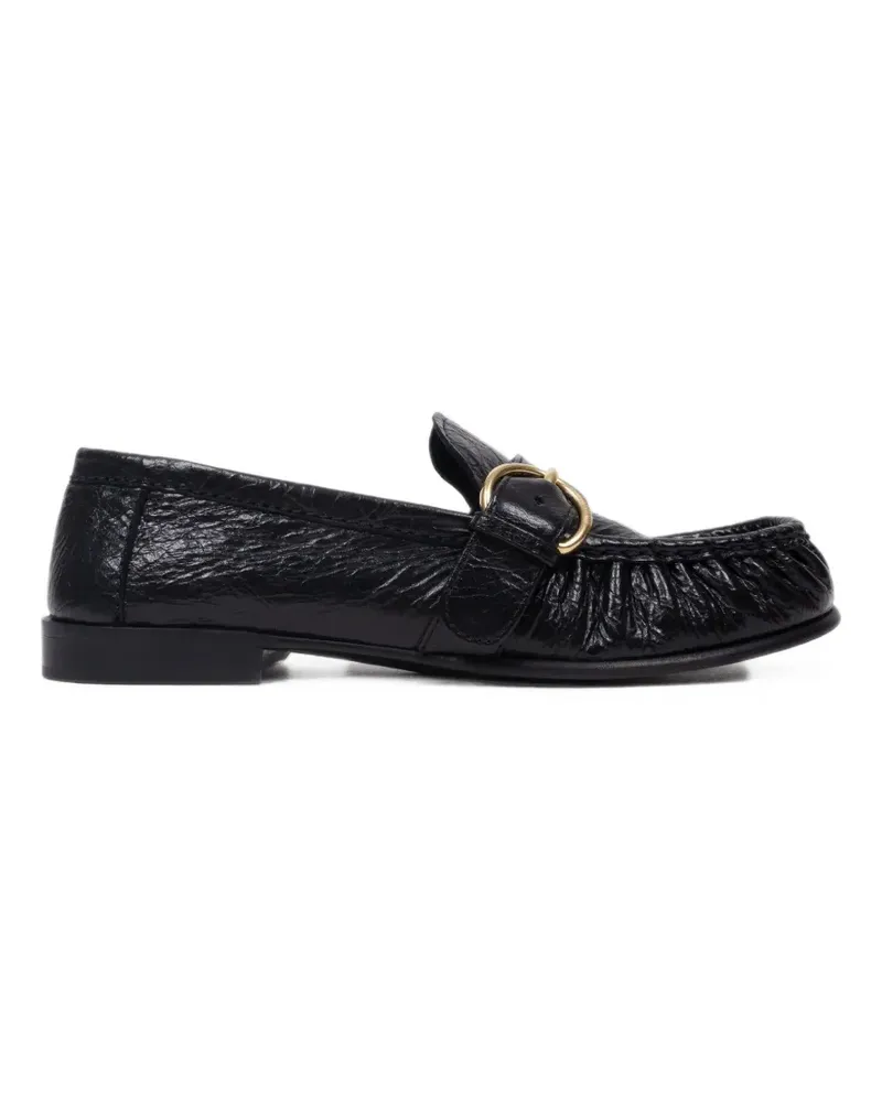 Miu Miu buckle-fastening gathered loafers - Schwarz Schwarz