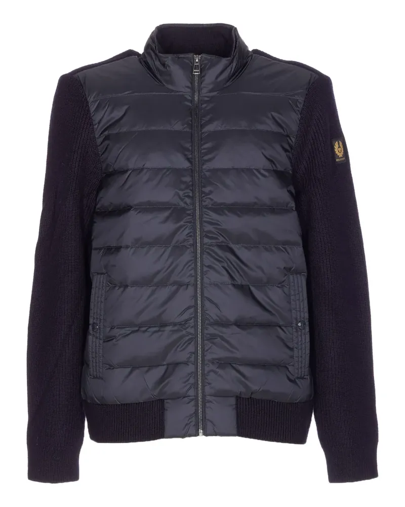 Belstaff Wattierter Cardigan mit Logo-Patch - Blau Blau