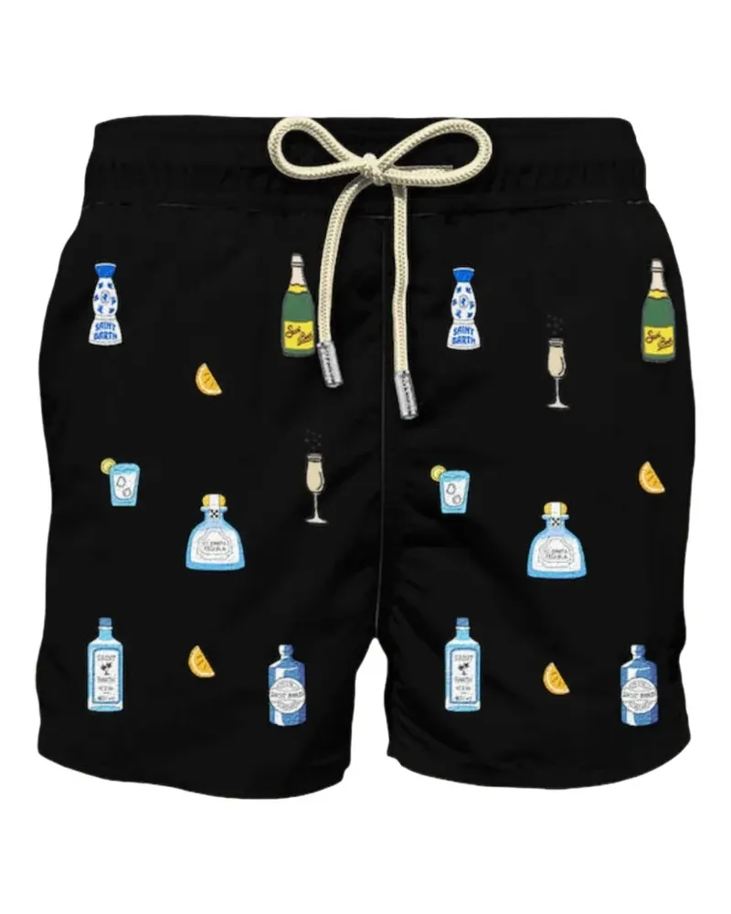 MC2 Saint Barth lighting embroidered swim shorts - Schwarz Schwarz