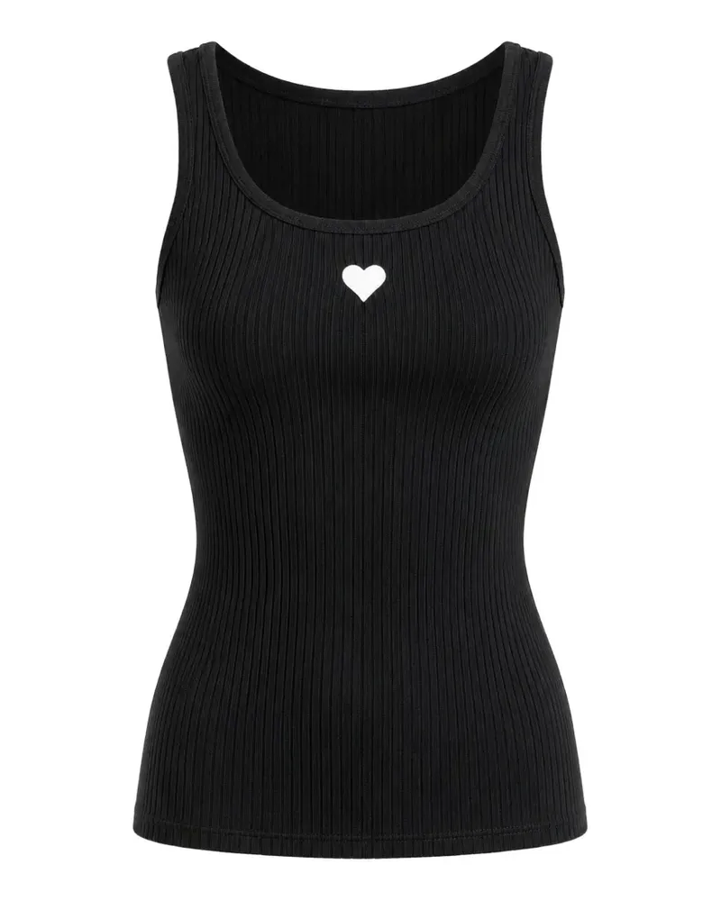 Cynthia Rowley Trägershirt mit Herz-Patch - Schwarz Schwarz