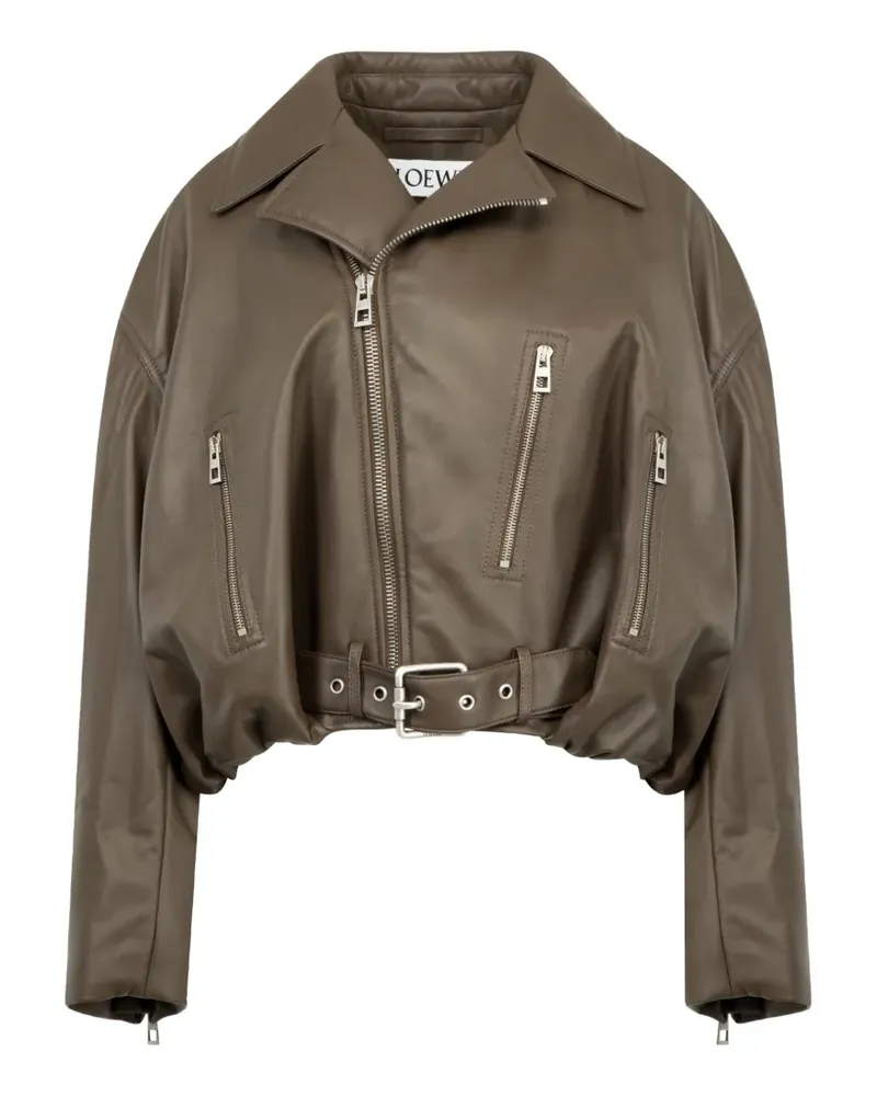 Loewe belted biker jacket - Braun Braun