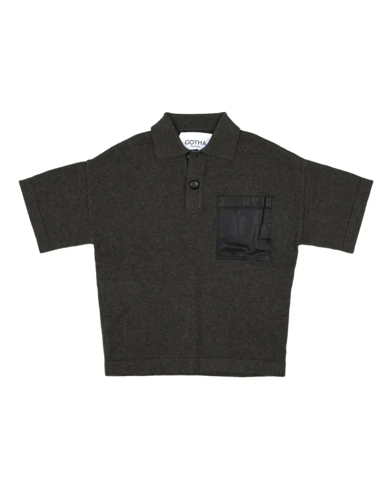 Gotha Meliertes Poloshirt - Schwarz Schwarz