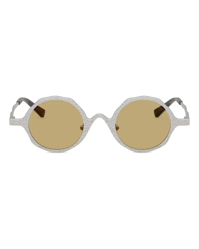 Emporio Armani Sonnenbrille mit rundem Gestell - Silber Silber