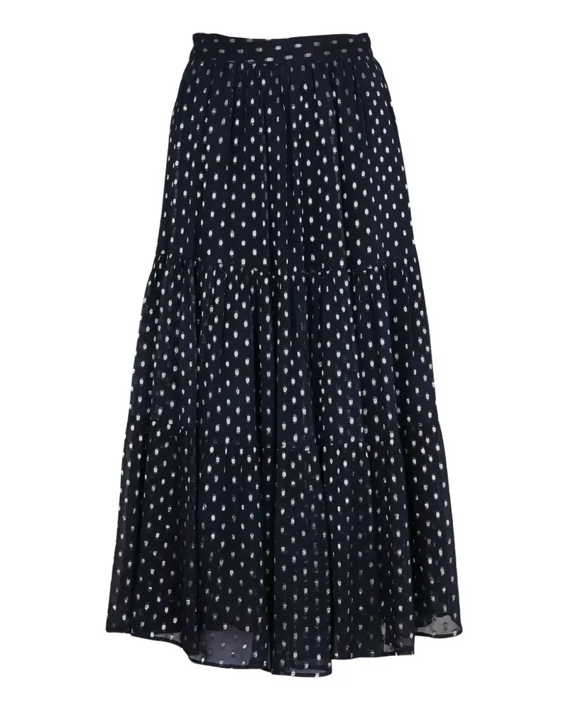 MAISON HOTEL Judy polka-dot tiered midi skirt - Blau Blau