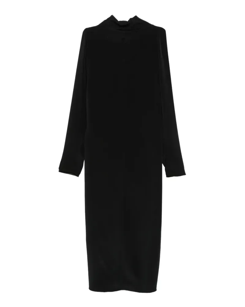 Giorgio Armani high-neck batwing-sleeve dress - Schwarz Schwarz