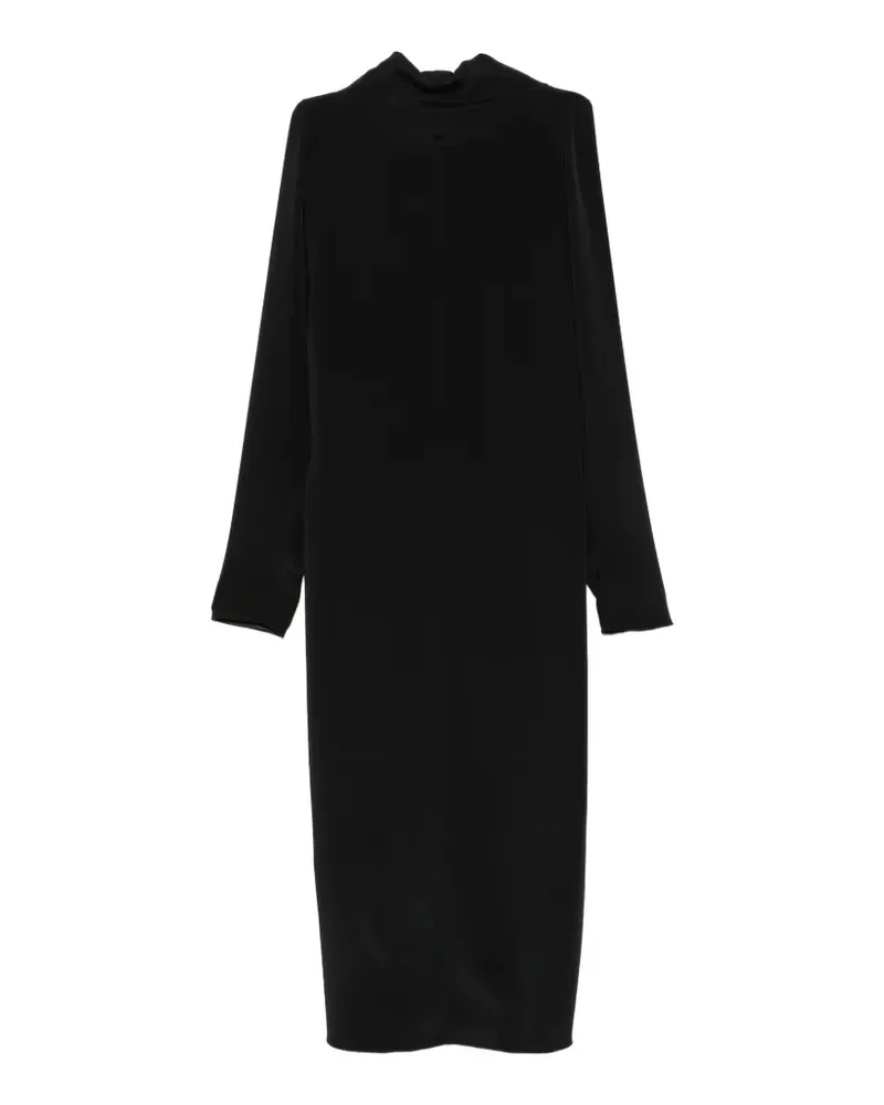 Giorgio Armani Stehkragen-Kleid mit Fledermausärmeln - Schwarz Schwarz