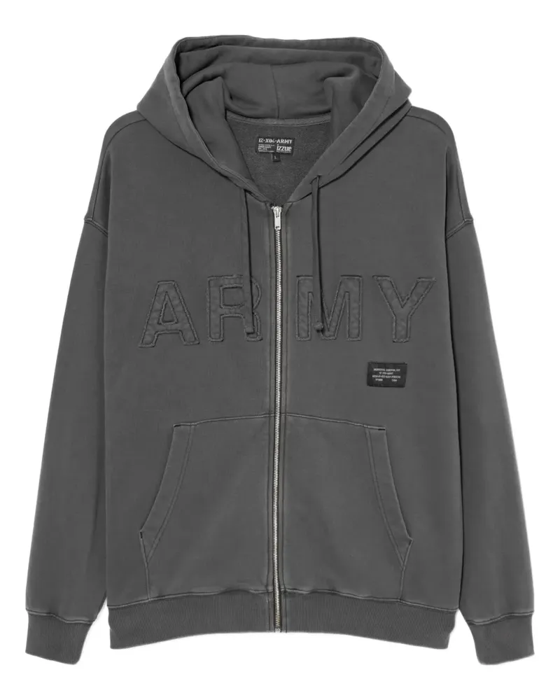 Izzue Hoodie mit Logo-Stickerei - Grau Grau