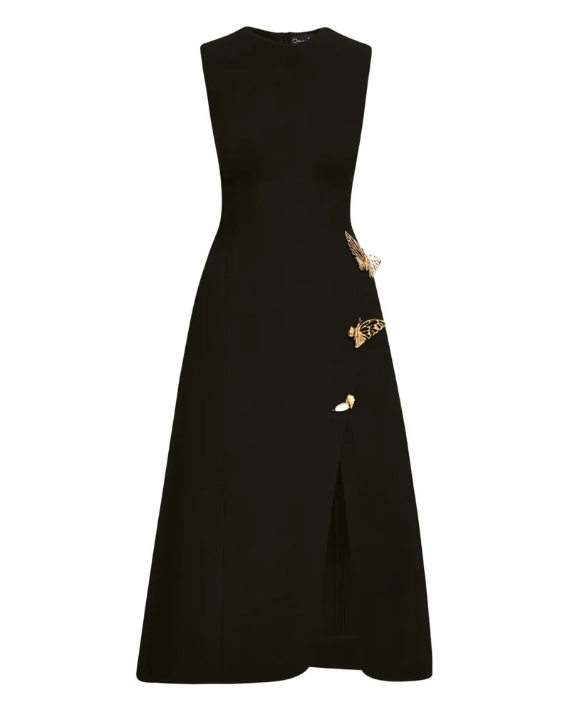 Oscar de la Renta Kleid aus Tweed - Schwarz Schwarz