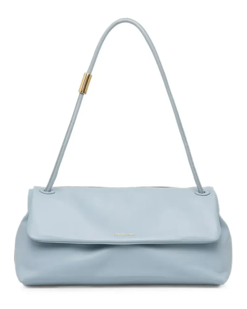 Trussardi medium Orbita logo-lettering leather tote bag - Blau Blau