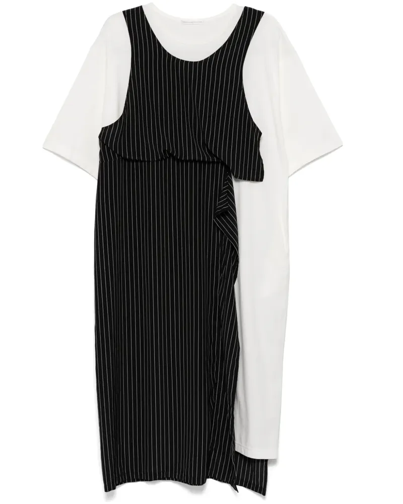 Yohji Yamamoto Kleid mit Einsätzen - Weiß Weiß