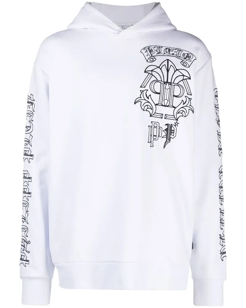 Philipp Plein Hoodie mit Totenkopf-Print - Weiß Weiß
