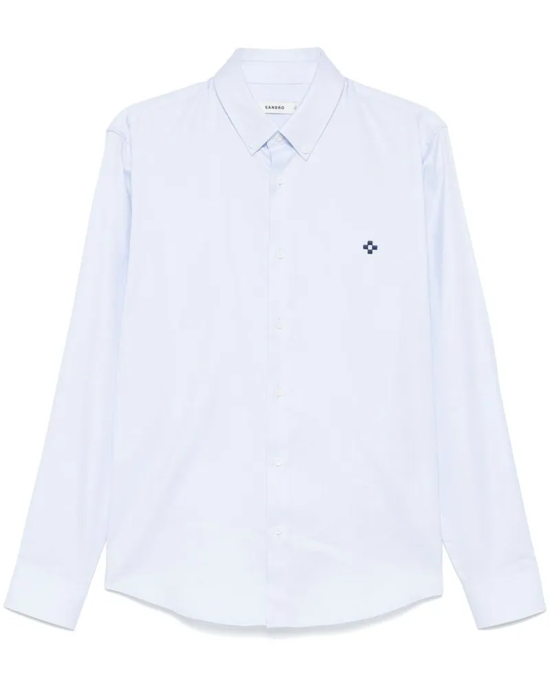 Sandro Hemd mit Logo-Stickerei Blau
