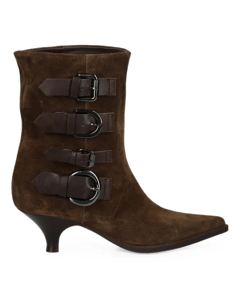 Elena Iachi Stiefeletten mit Schnalle - Braun Braun