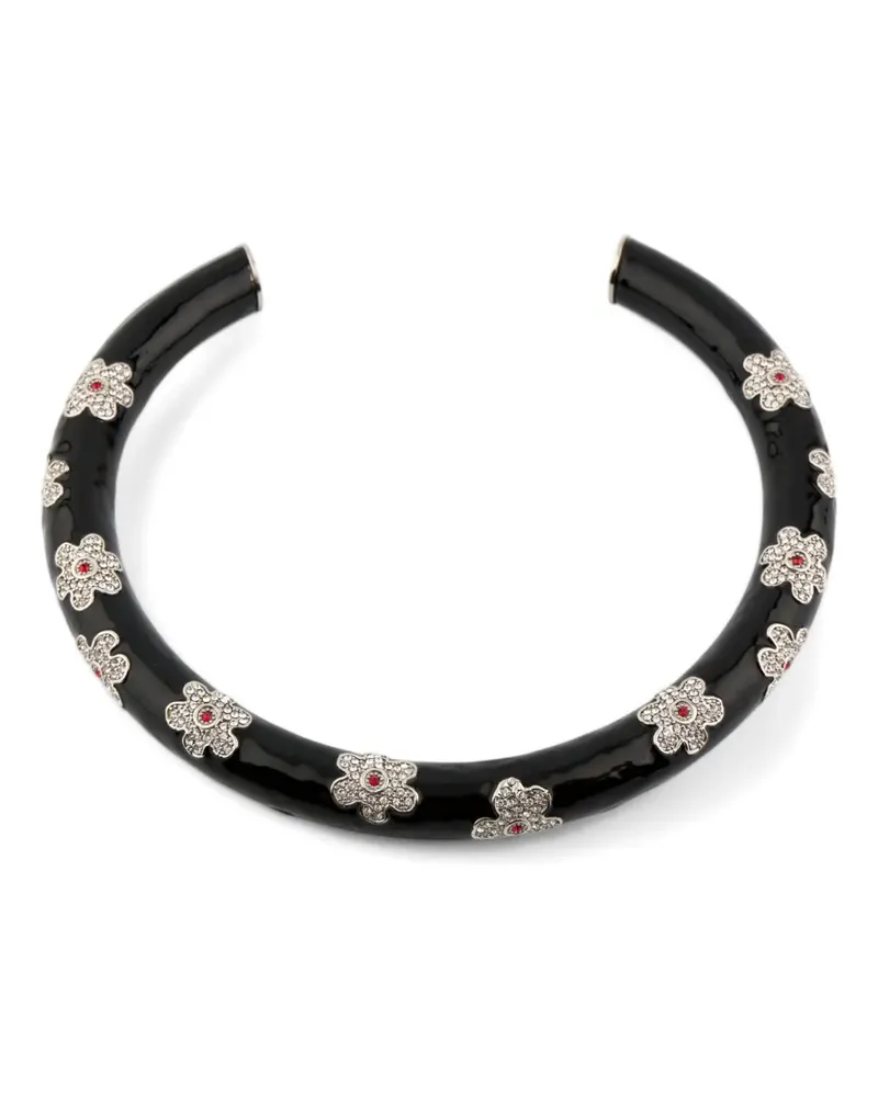 Marni Choker mit Blume - Schwarz Schwarz