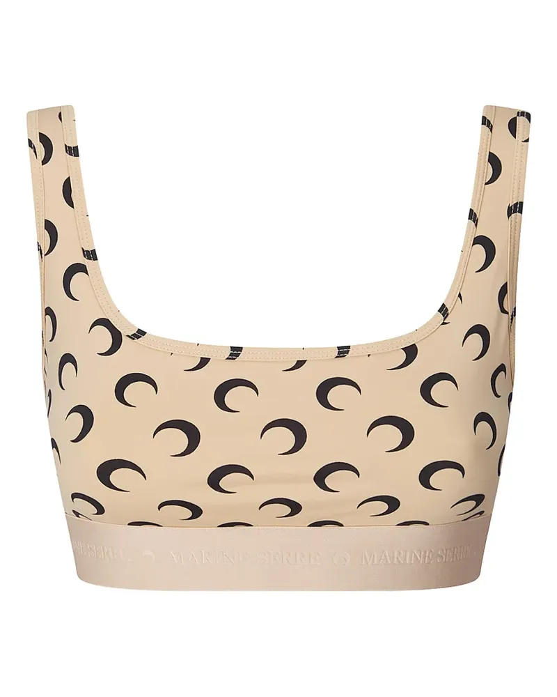 Marine Serre moon-print sports bra - Nude Nude