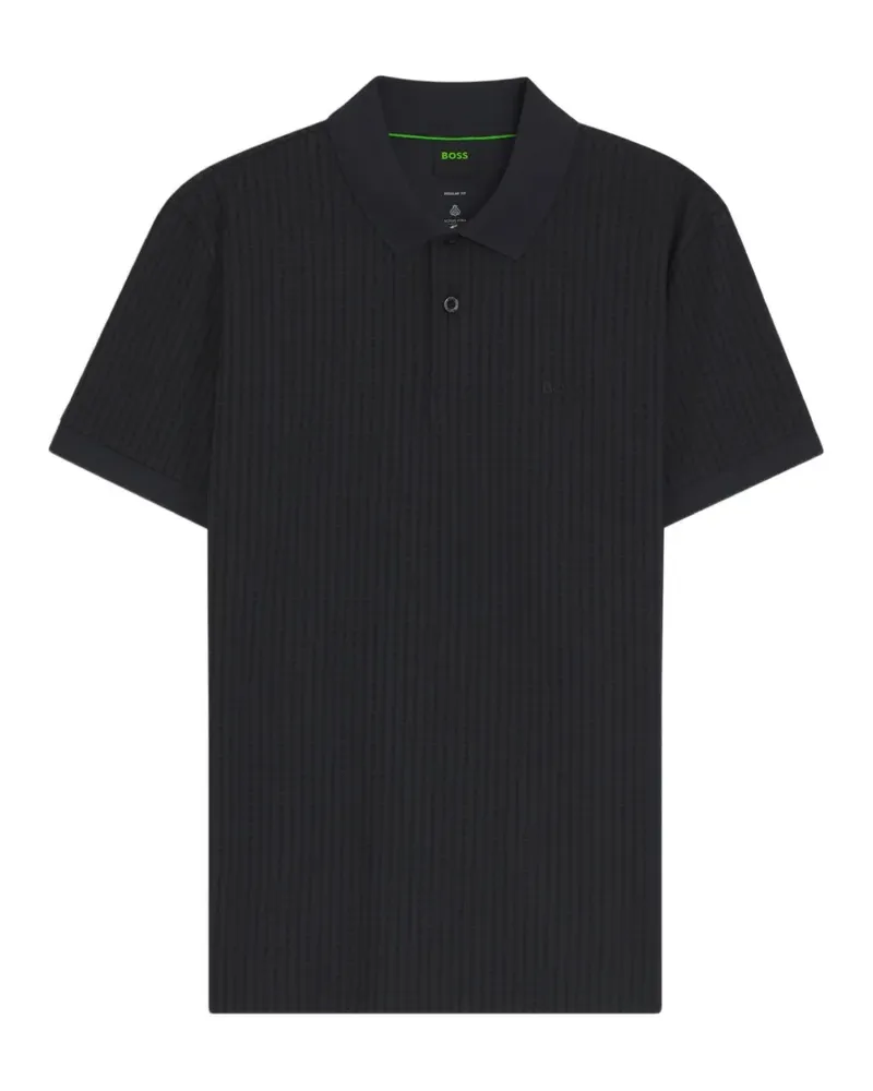 HUGO BOSS textured-knit polo shirt - Blau Blau