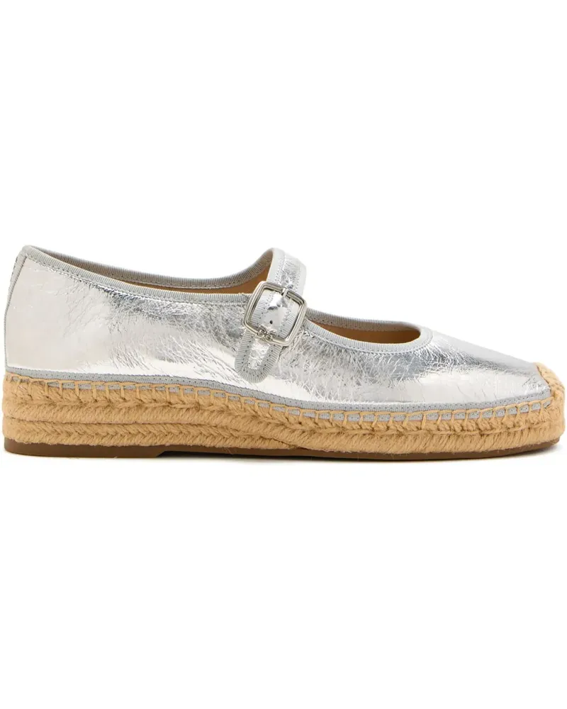 Sam Edelman Mackie Plateau-Espadrilles im Metallic-Look 35mm - Silber Silber