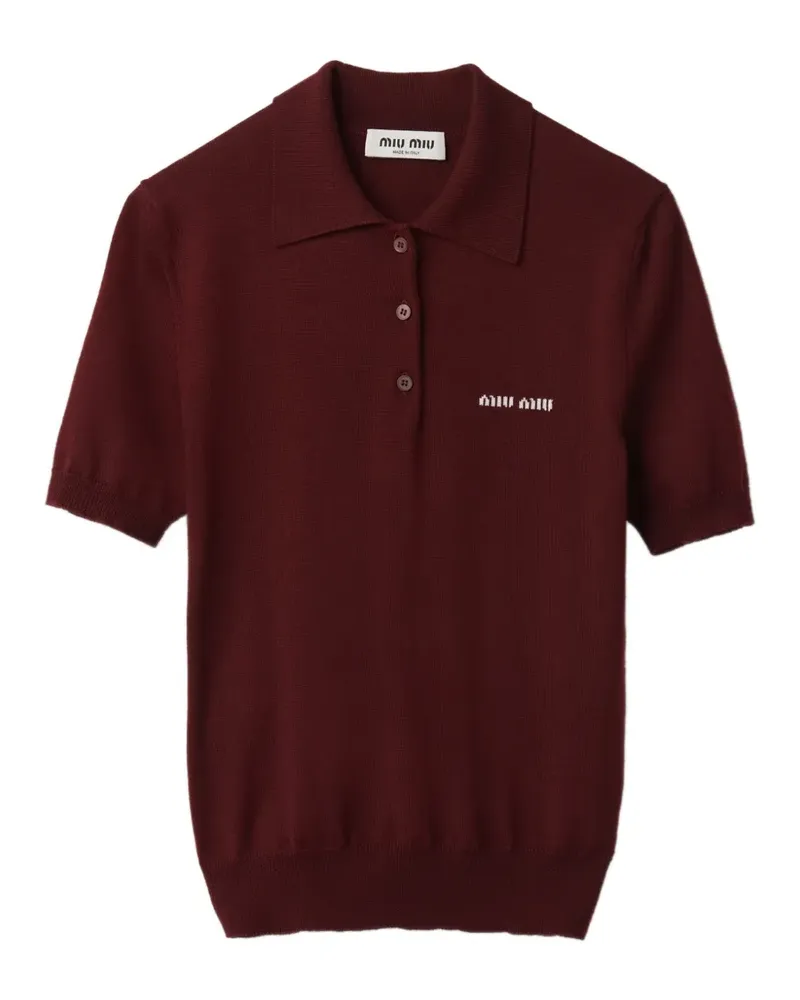 Miu Miu Gestricktes Poloshirt - Rot Rot