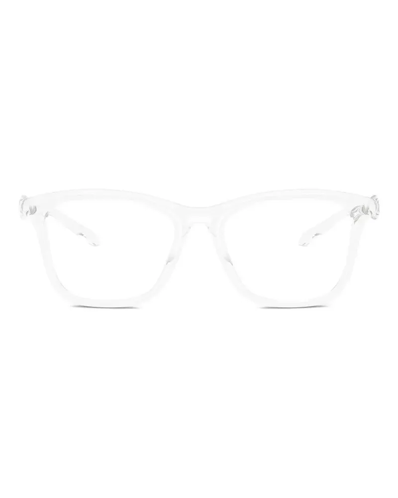 Diesel Eckige Brille mit Logo-Schild - Weiß Weiß