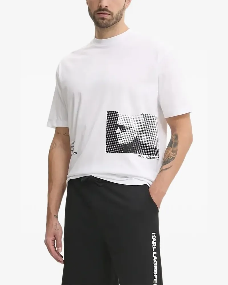 Karl Lagerfeld T-Shirt mit Porträt-Print - Weiß Weiß