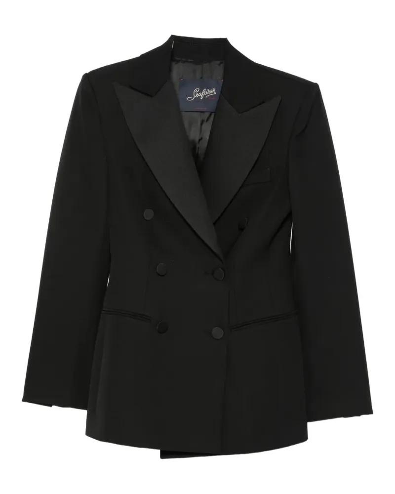 Seafarer double-breasted peaked-lapel blazer - Schwarz Schwarz