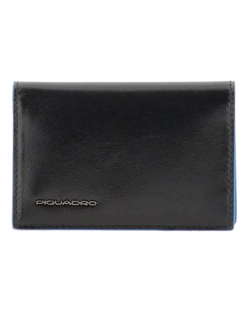 Piquadro Portemonnaie mit Logo-Schild - Schwarz Schwarz