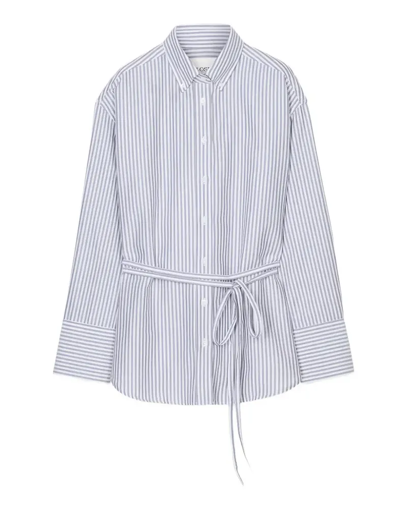 Closed striped belted shirt - Braun Braun