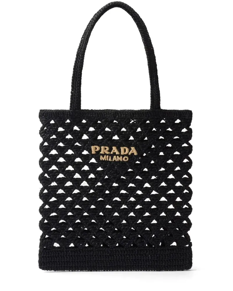 Prada Handtasche mit Webmuster - Schwarz Schwarz