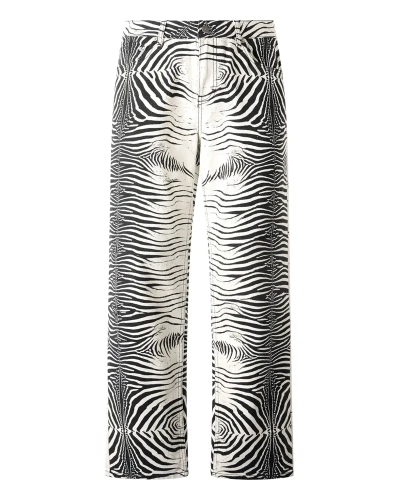 Roberto Cavalli Hose mit Tigress-Print - Weiß Weiß