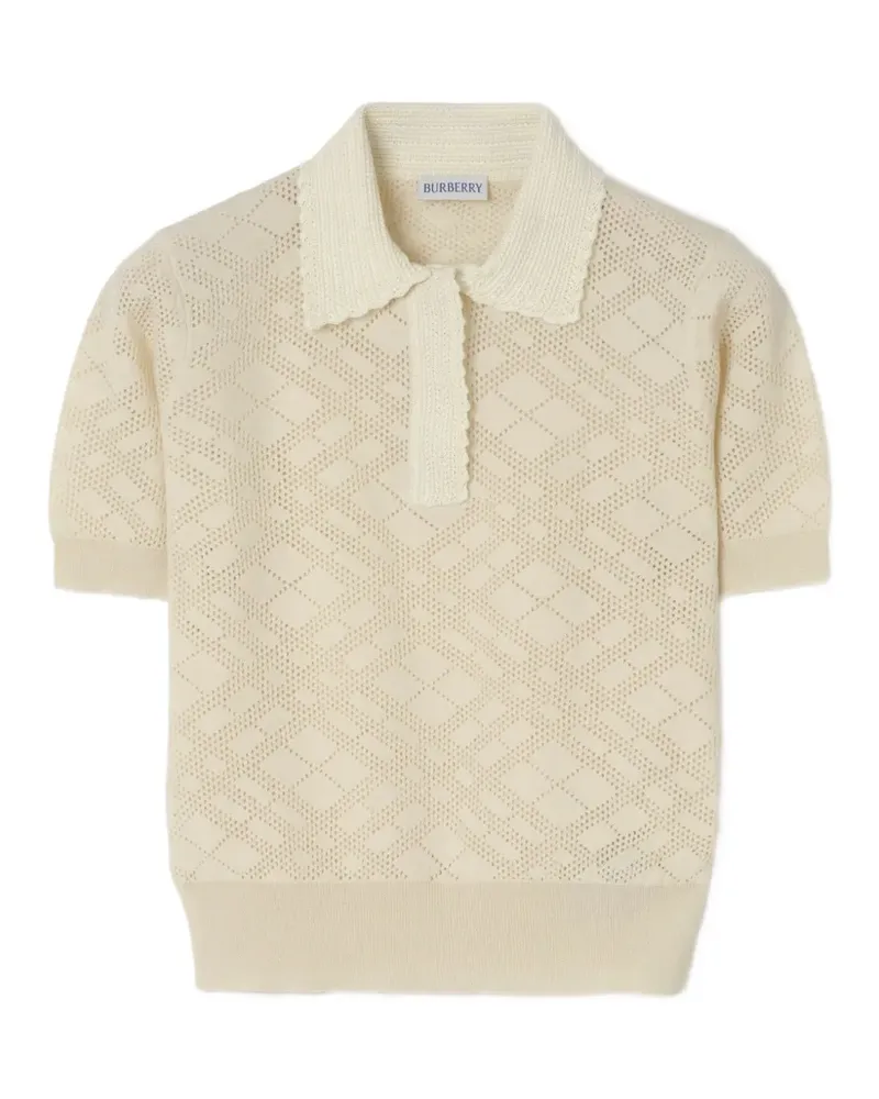Burberry check-pattern polo top - Nude Nude
