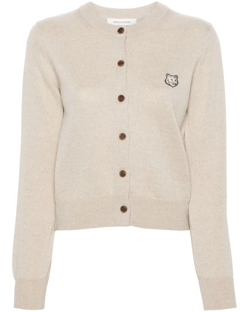 Kitsuné Bold Fox Head Wollcardigan - Nude Nude