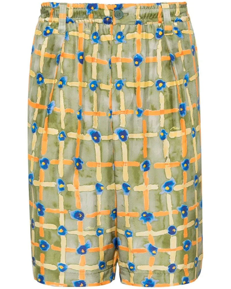 Marni Bermudas aus Seide mit Print - Grün Grün