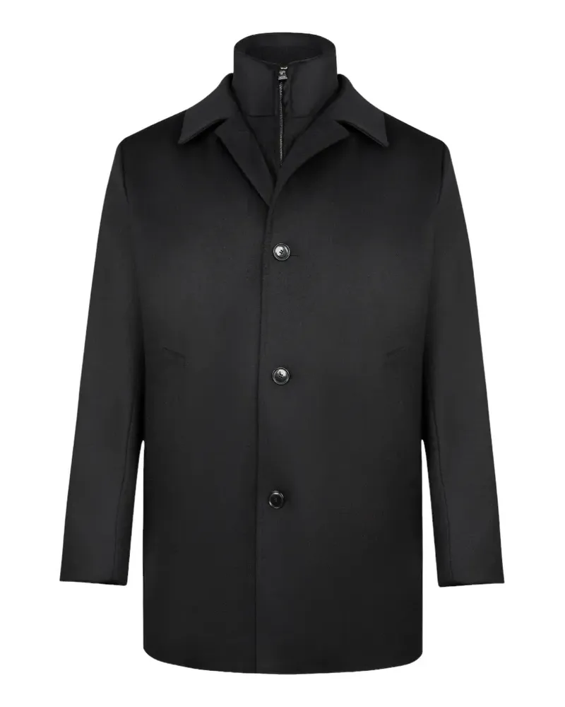 HUGO BOSS Einreihiger Mantel - Schwarz Schwarz