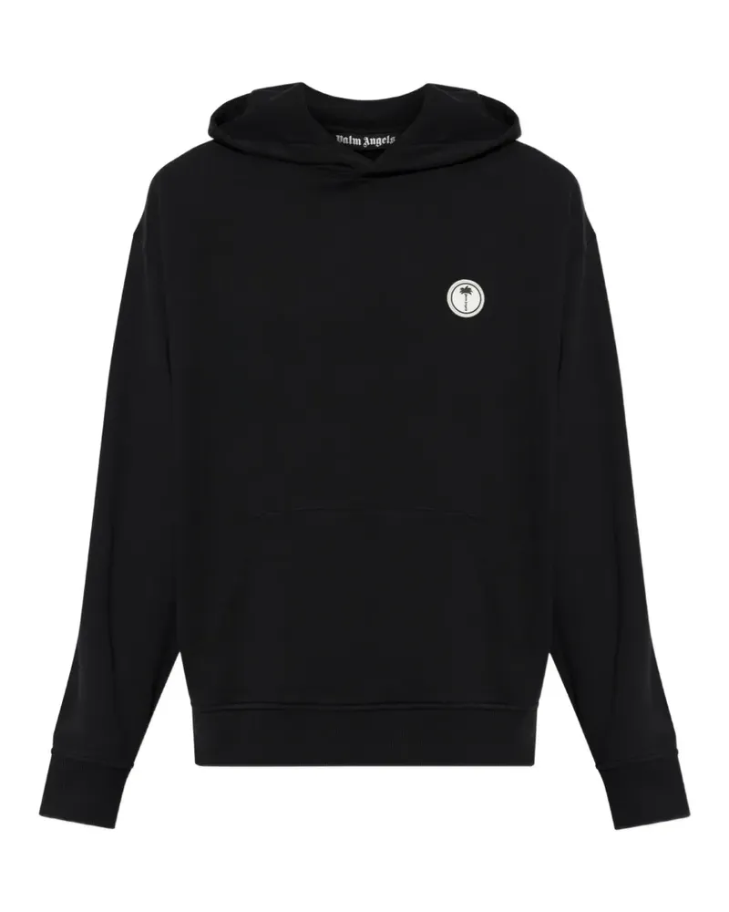 Palm Angels logo-patch hoodie - Schwarz Schwarz