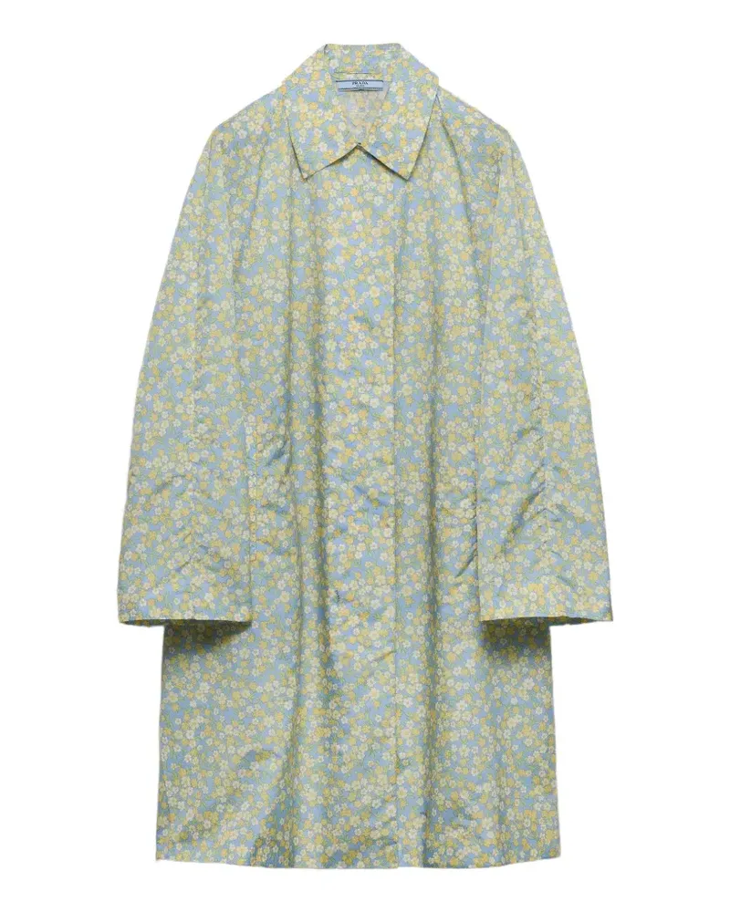 Prada Re-Nylon Regenmantel mit Print - Blau Blau