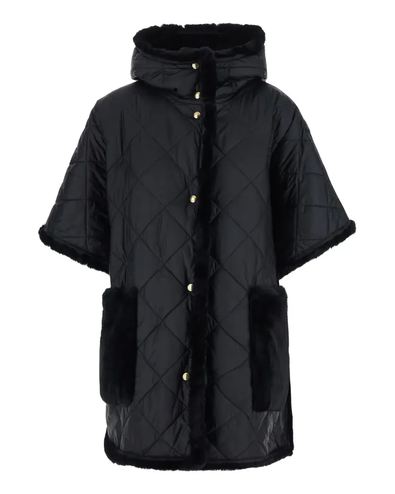 Moncler Reversible Hooded Cape - Schwarz Schwarz