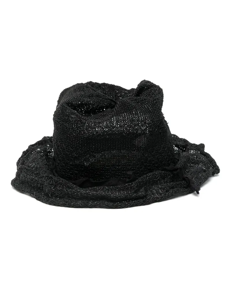 Yohji Yamamoto Gewebter Fedora - Schwarz Schwarz