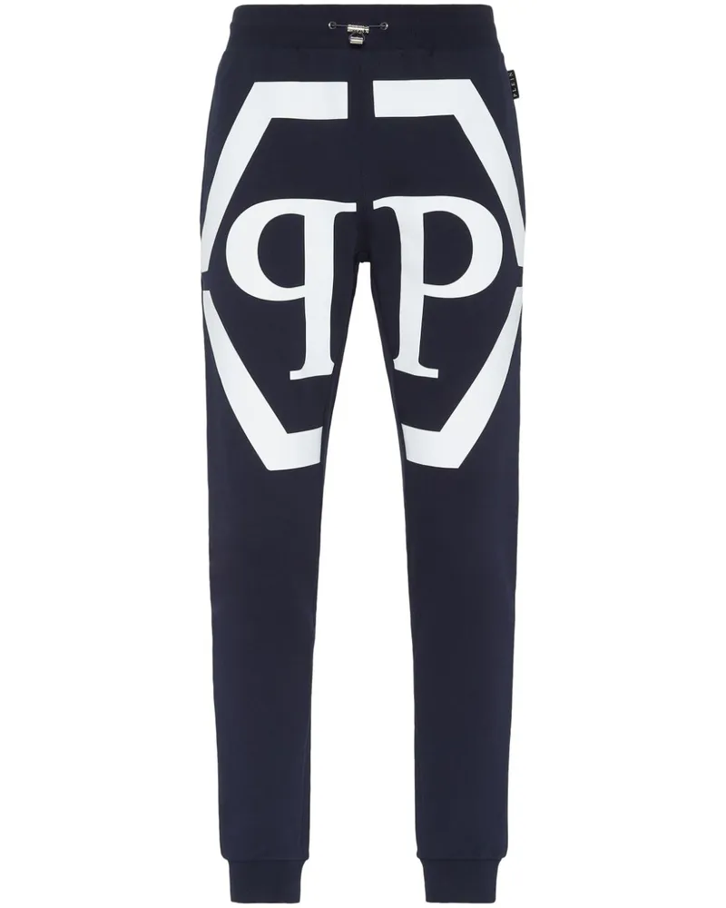 Philipp Plein Jogginghose mit Logo-Print - Blau Blau