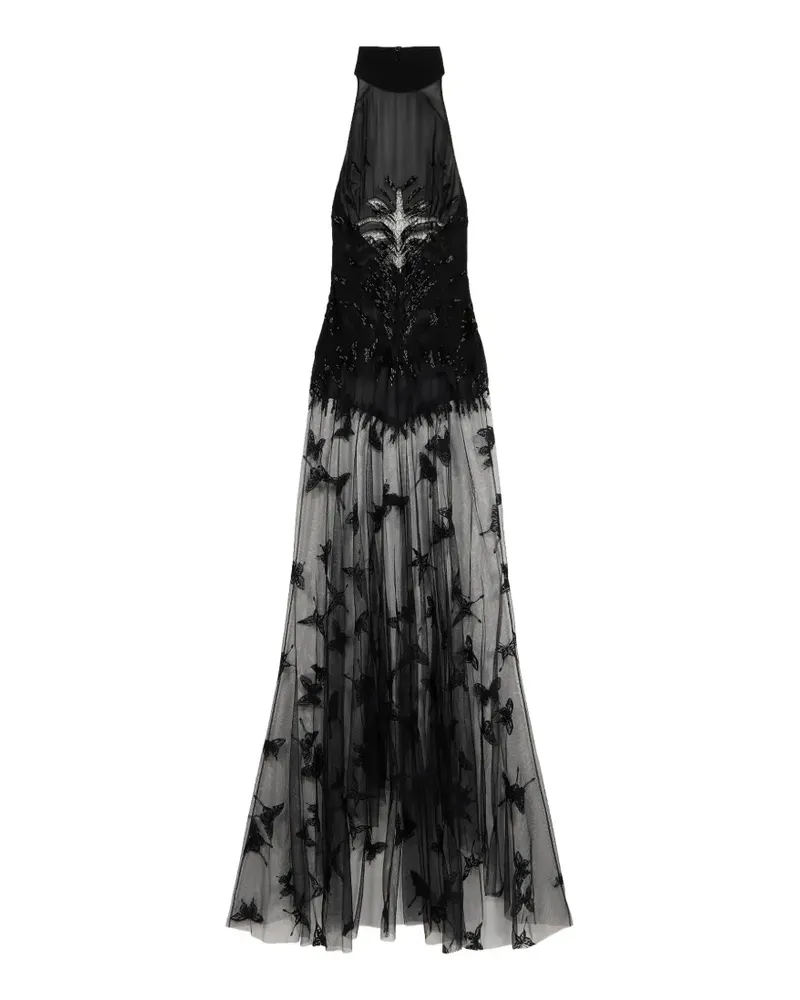 Blumarine Besticktes Tüllkleid - Schwarz Schwarz