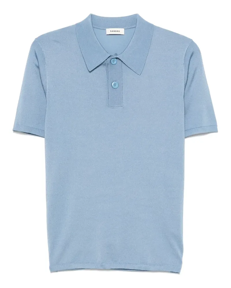 Sandro Gestricktes Poloshirt - Blau Blau