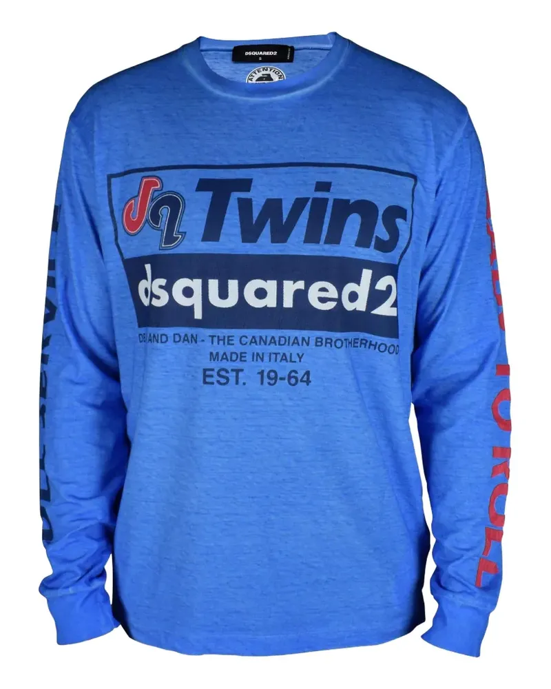Dsquared2 Langarmshirt mit Print - Blau Blau
