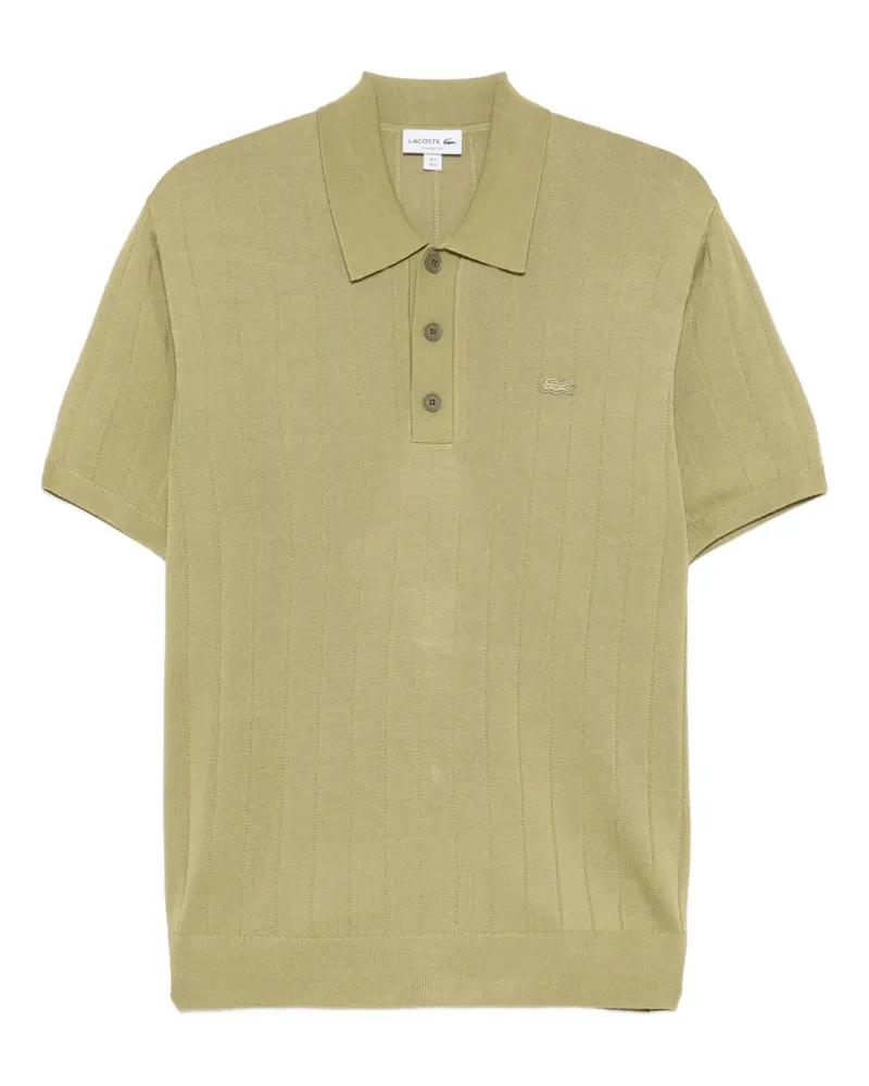 Lacoste Geripptes Poloshirt mit Knöpfen - Grün Grün