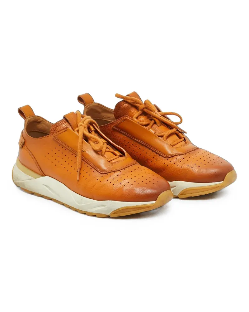 Santoni Sport perforierte Ledersneakers - Orange Orange