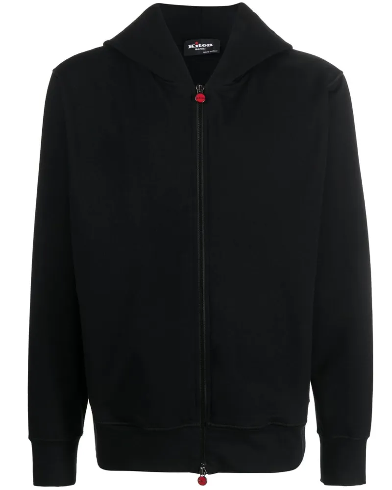 Kiton Hoodie mit Slogan-Print Schwarz