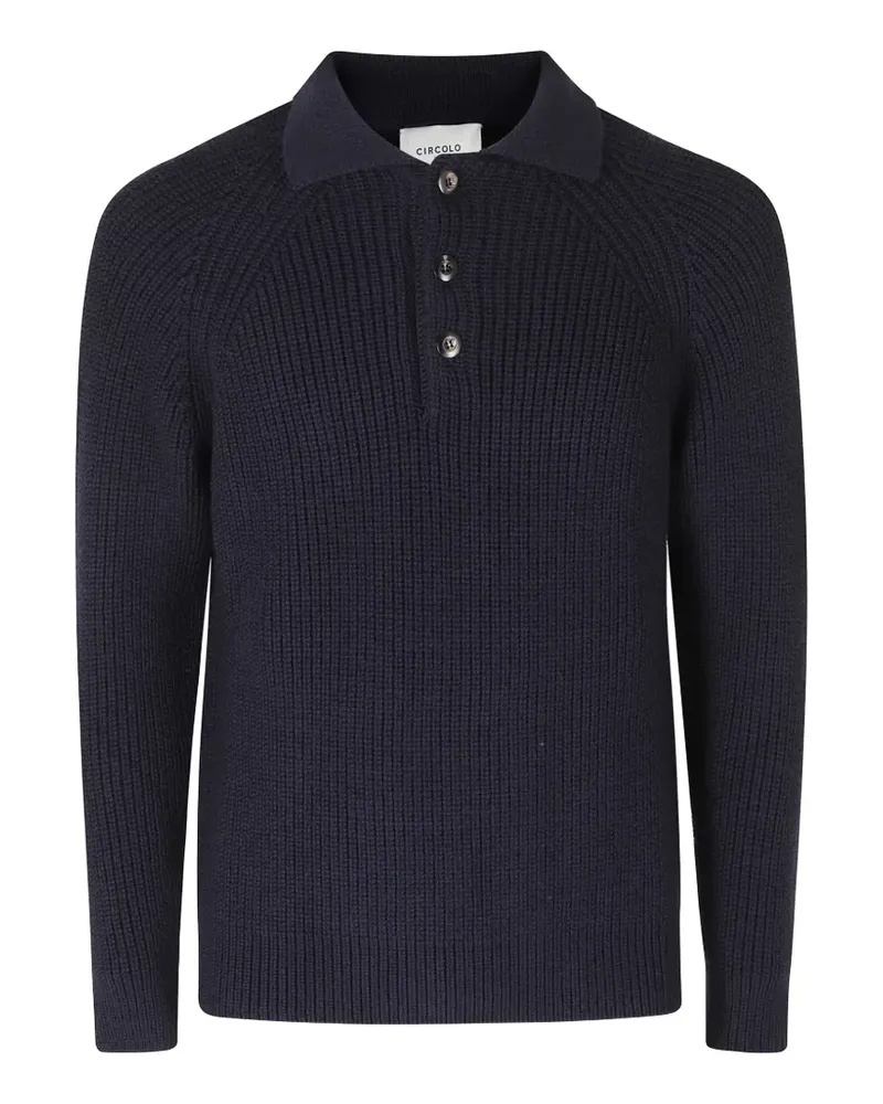 CIRCOLO 1901 Geripptes Poloshirt mit Raglanärmeln - Blau Blau