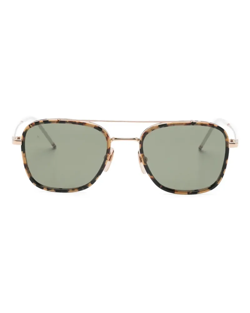 Thom Browne Sonnenbrille mit eckigem Gestell - Braun Braun