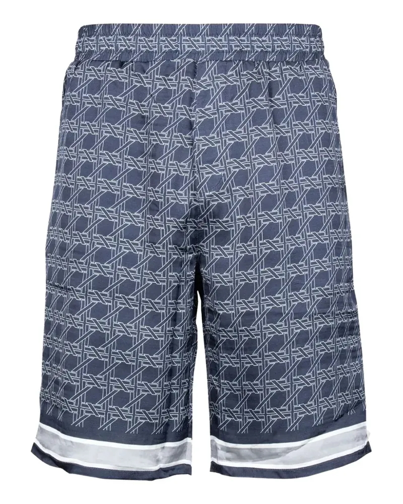 Karl Lagerfeld geometric-print striped-hem shorts - Blau Blau