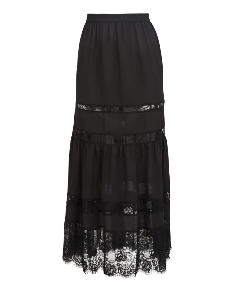 Fleur Du Mal Juliet Maxirock aus Spitze - Schwarz Schwarz