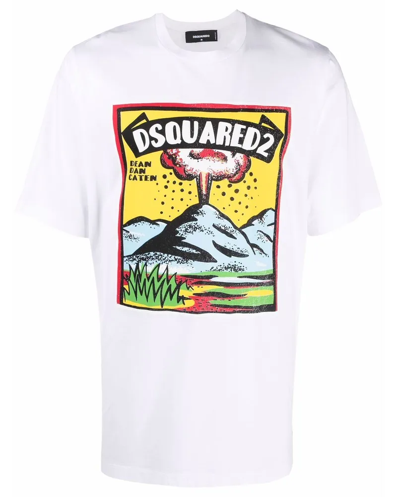 Dsquared2 T-Shirt mit grafischem Print - Weiß Weiß
